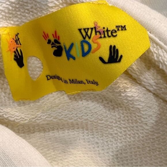 Off-White NWOT Kids Cream Sweatshirt with Neon Graphic - Picture 3 of 6